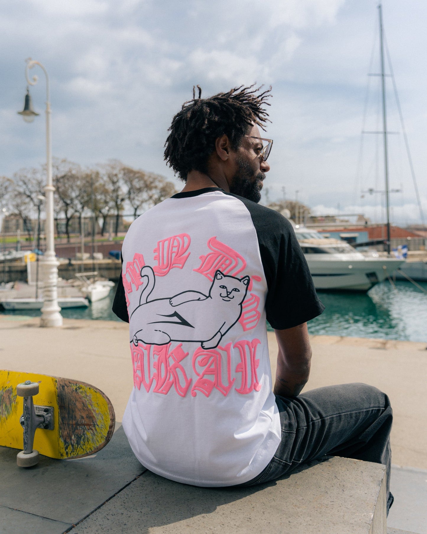 LAKAI x RIPNDIP - Raglan SS Tee - White Black