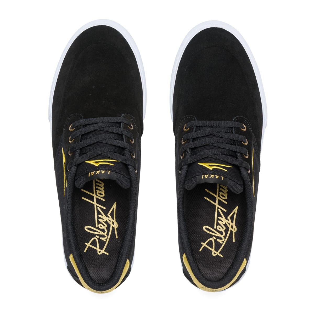 Riley 3 - Black/Gold Suede - Mens Shoes - Skate Vulcanized | Lakai