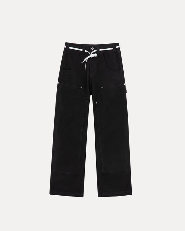 Wide-Leg Double Knee Pant - Black