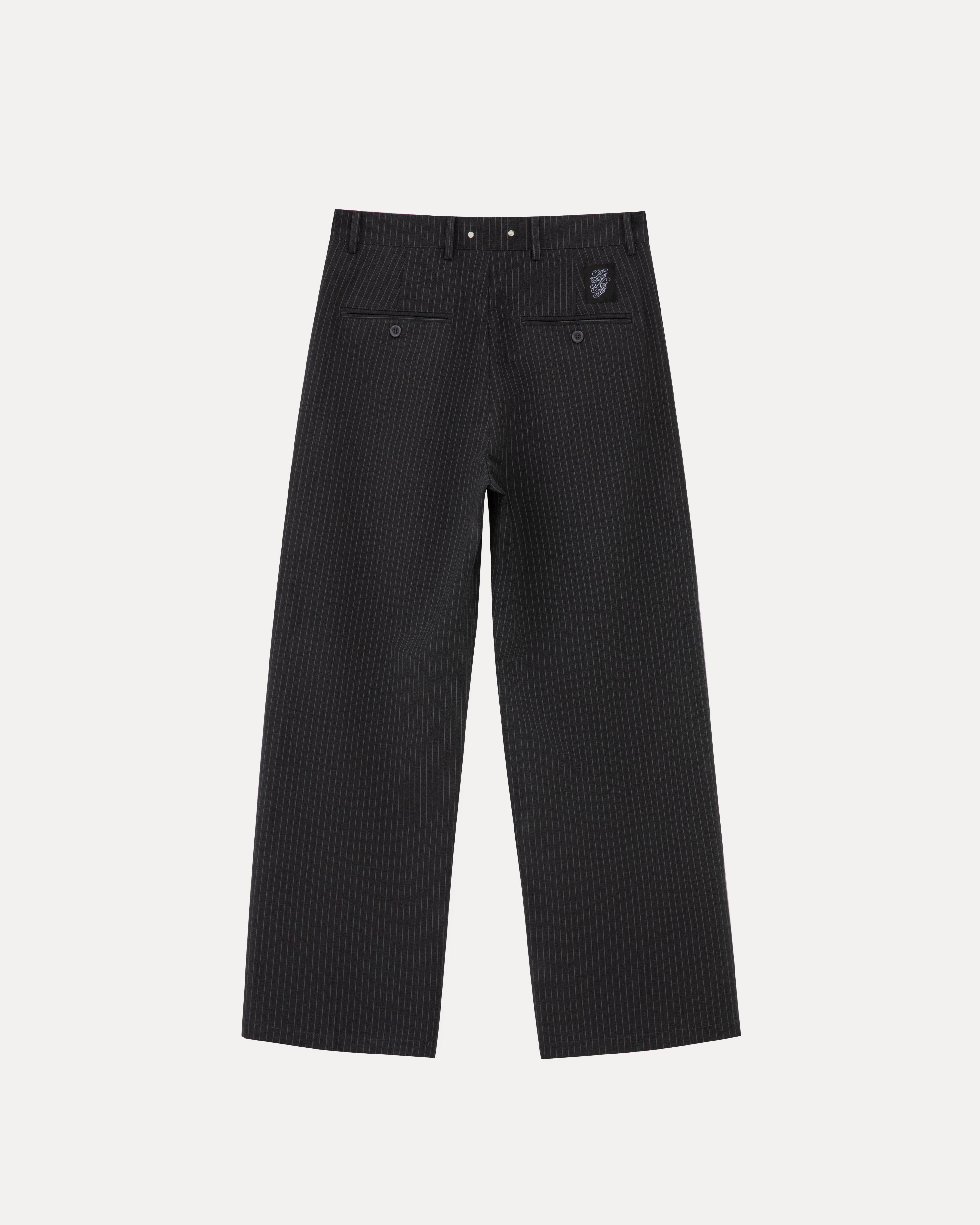 Wide Leg Trousers - Grey Pinstripe – Lakai
