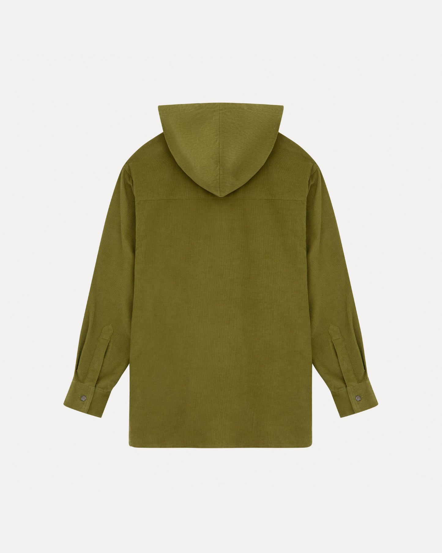 Hooded Corduroy Button Up Shirt - Cypress