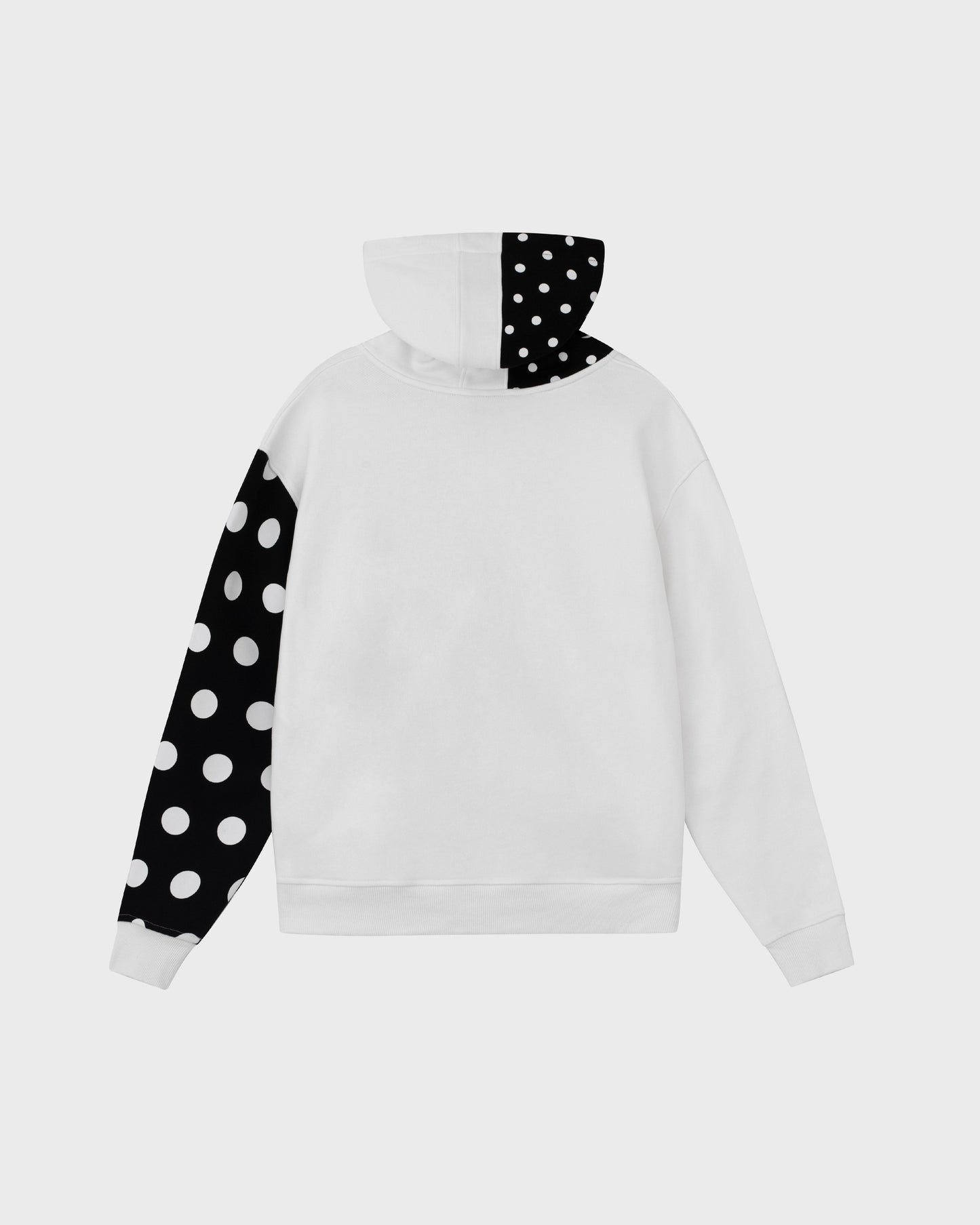 Polka Zip Up Hoodie - White/Black