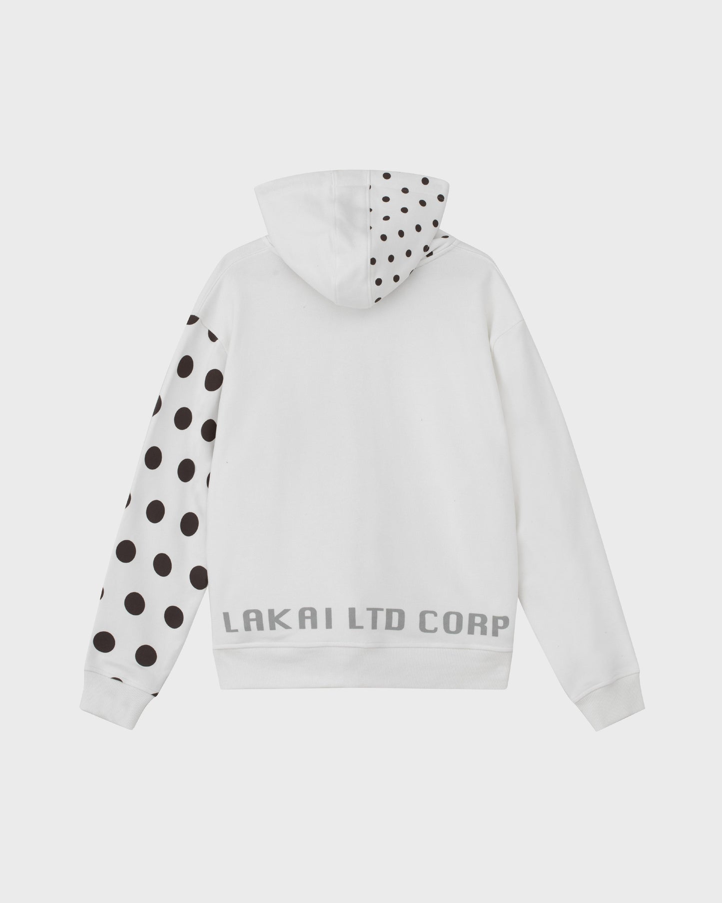 Polka Zip Up Hoodie - White