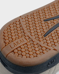 Lakai Cambridge XLK skate shoe in White Suede Navy Gum, heel and side detail