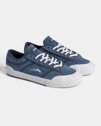 Lakai Conrad Elite skate shoes in Light Navy White, angled pair view