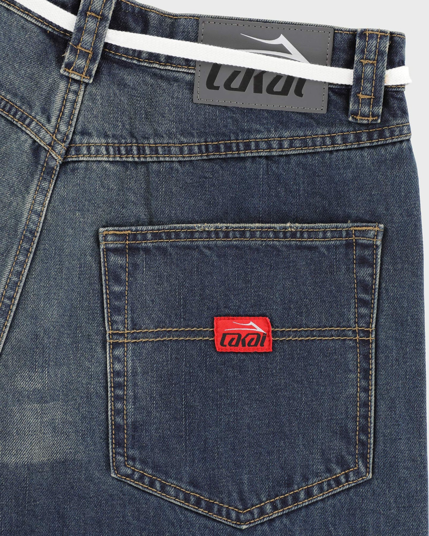 Vintage Washed Wide Leg Denims - Blue