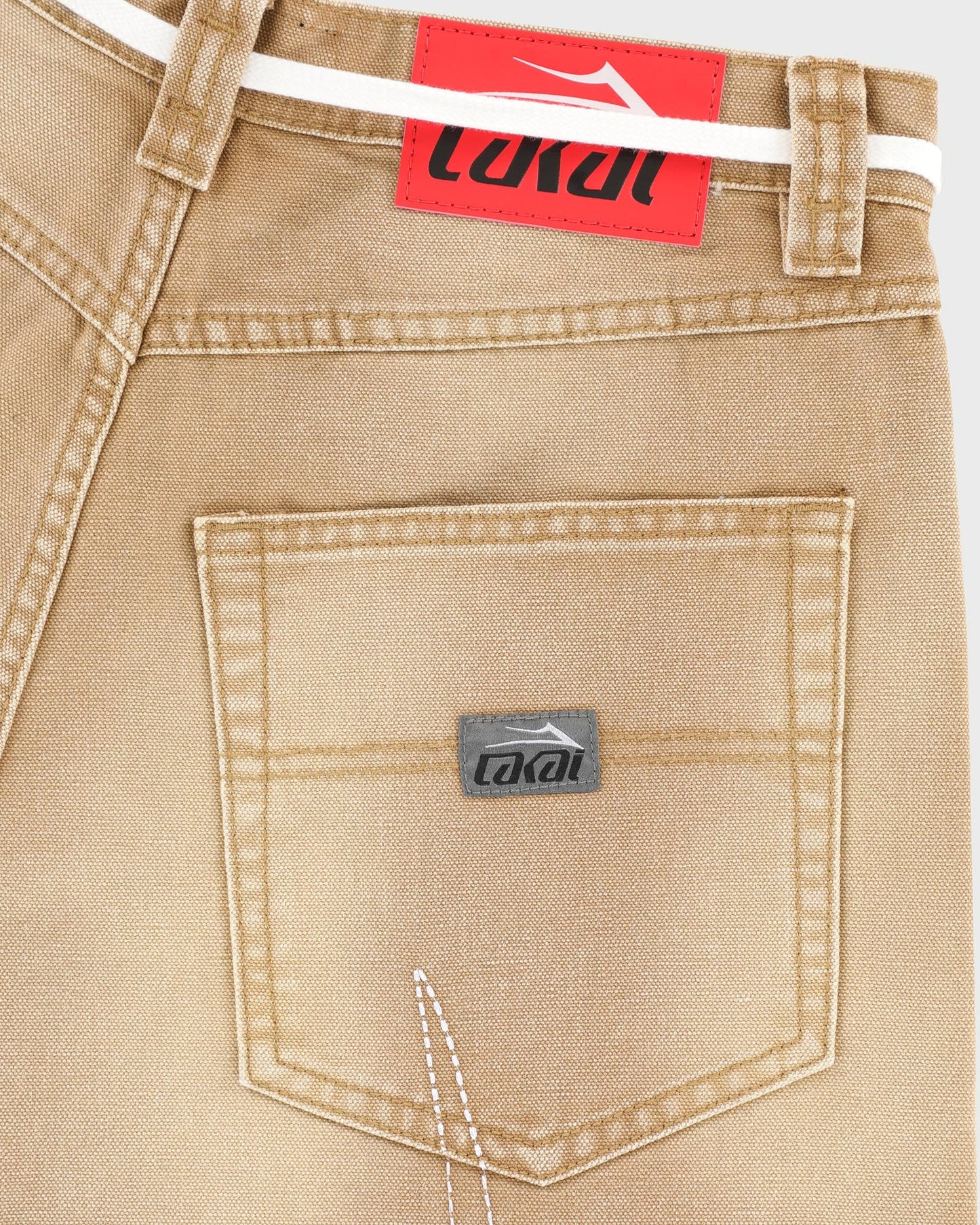 Faded Wide Leg Carpenter Pant - Khaki