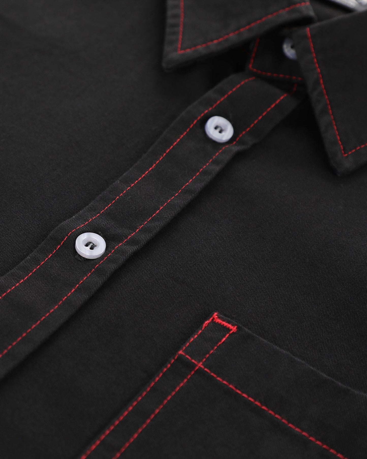Heavyweight Button Up Shirt - Black - Black / M Heavyweight Button Up Shirt - Black - Black / M