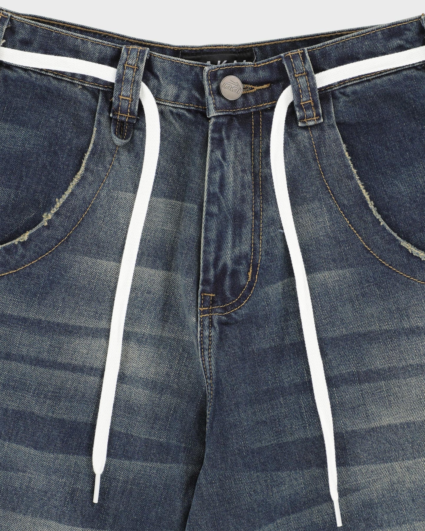 Vintage Washed Wide Leg Denims - Blue