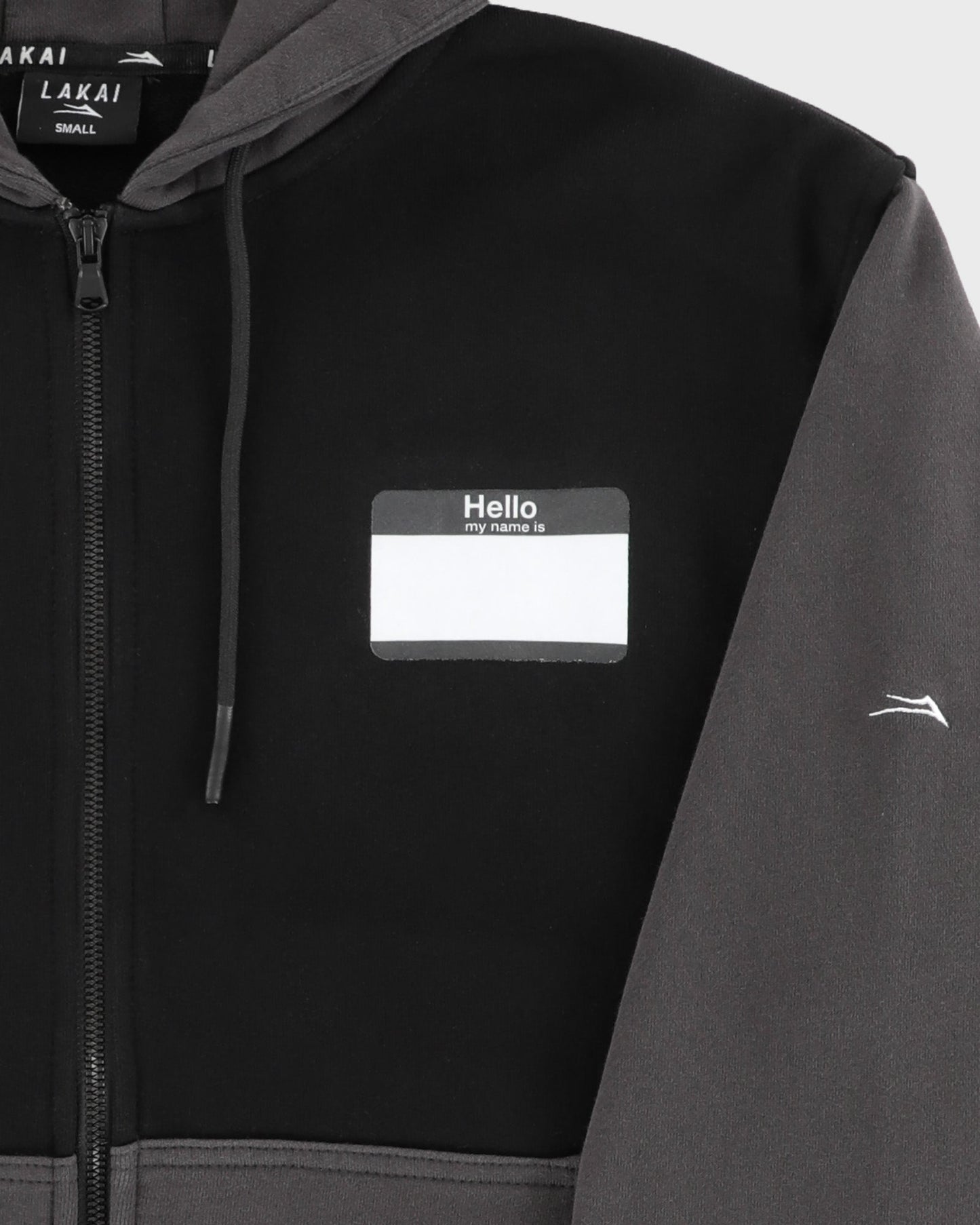 'Hello My Name Is' Zip Up Hoodie - Black