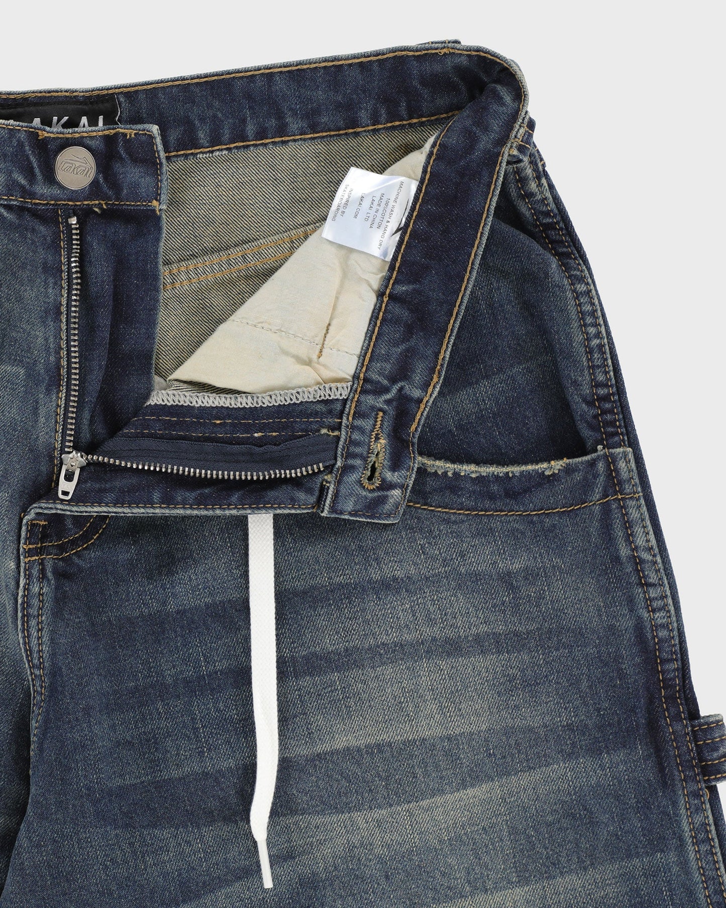 Vintage Washed Wide Leg Denims - Blue