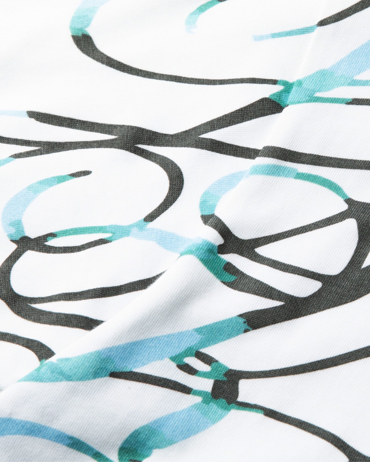 Boxy Tee Signature Print - Washed White