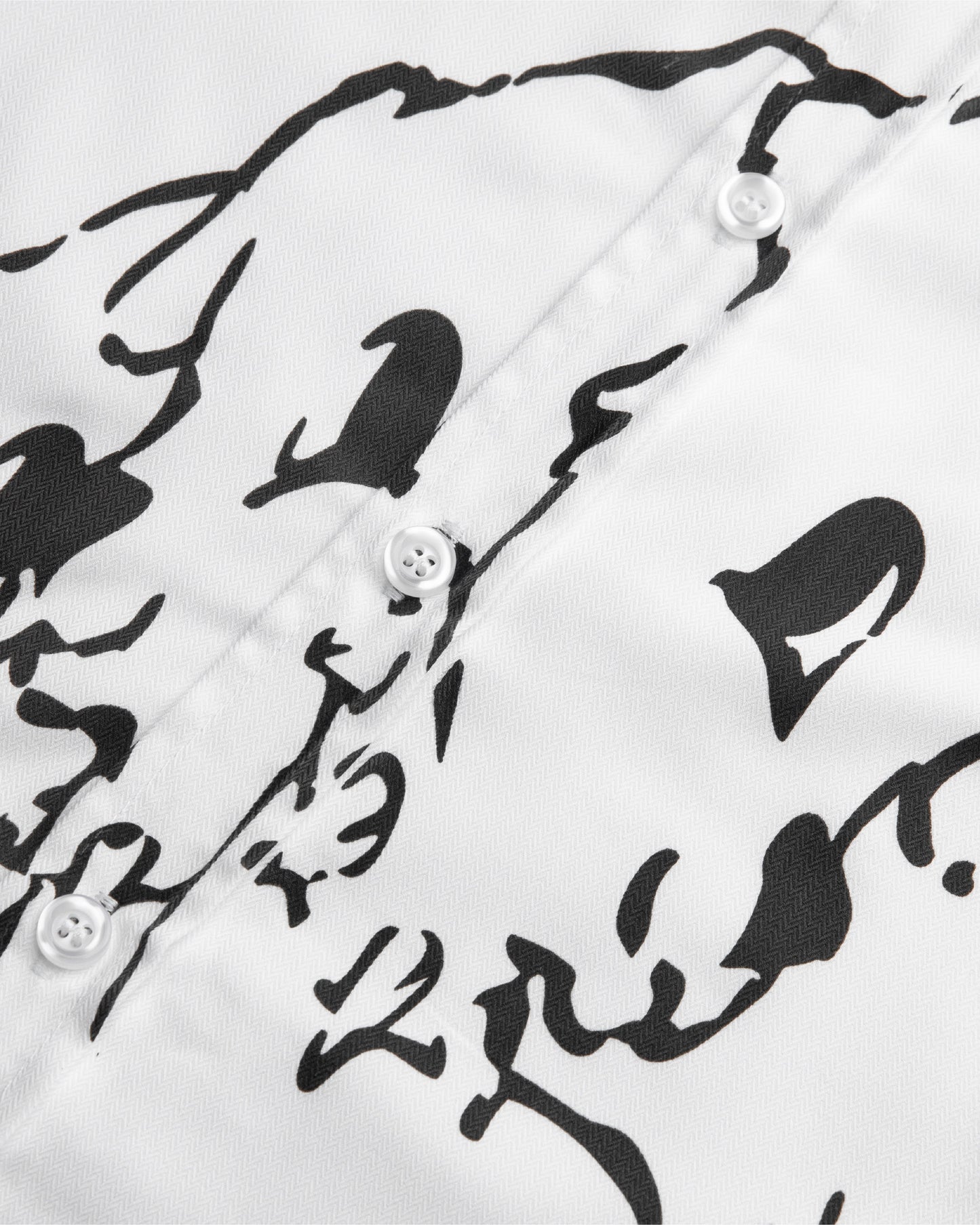 Asymmetrical Placket Cerberus Dress Shirt - White