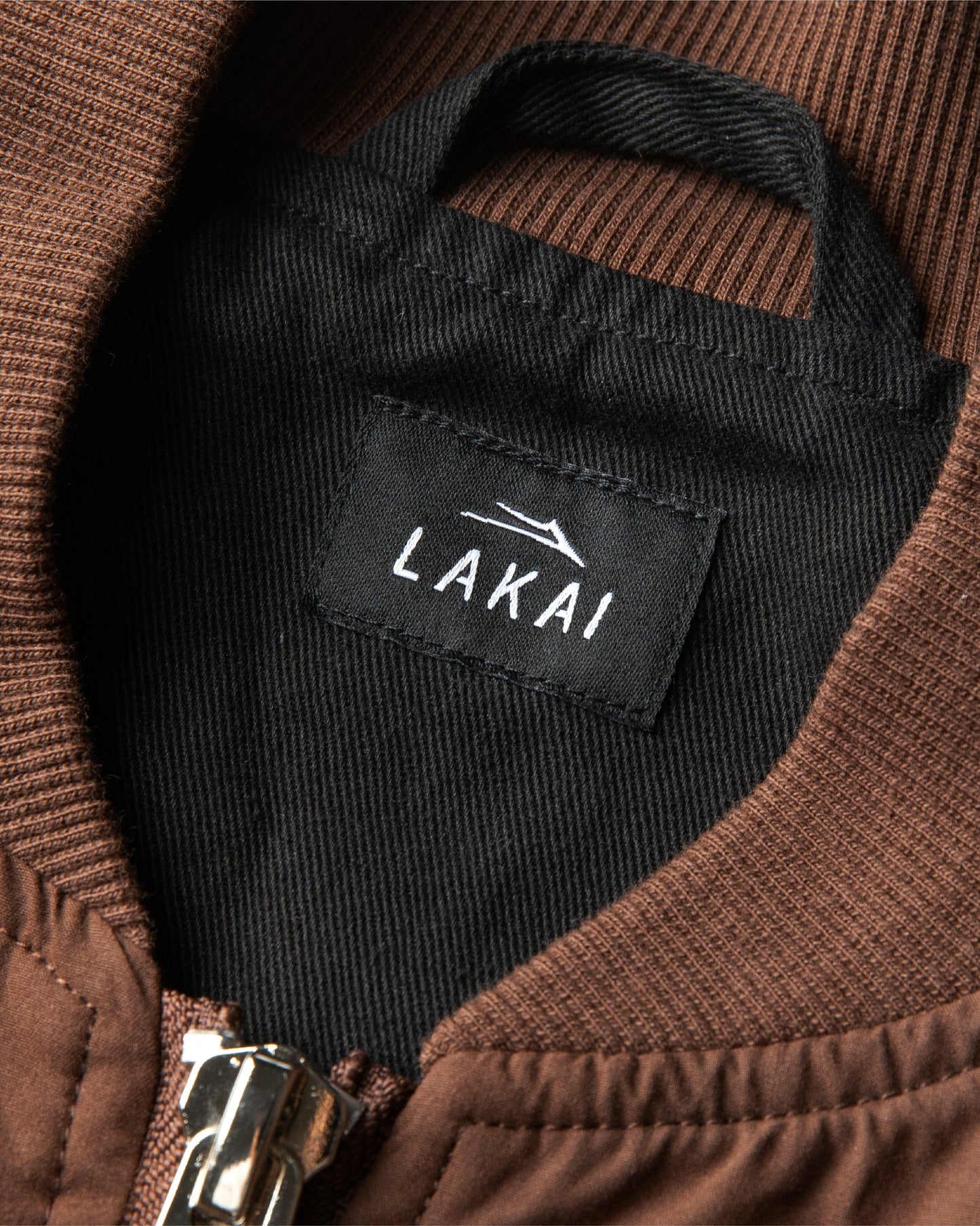 Slashed Zip Bomber Jacket - Brown