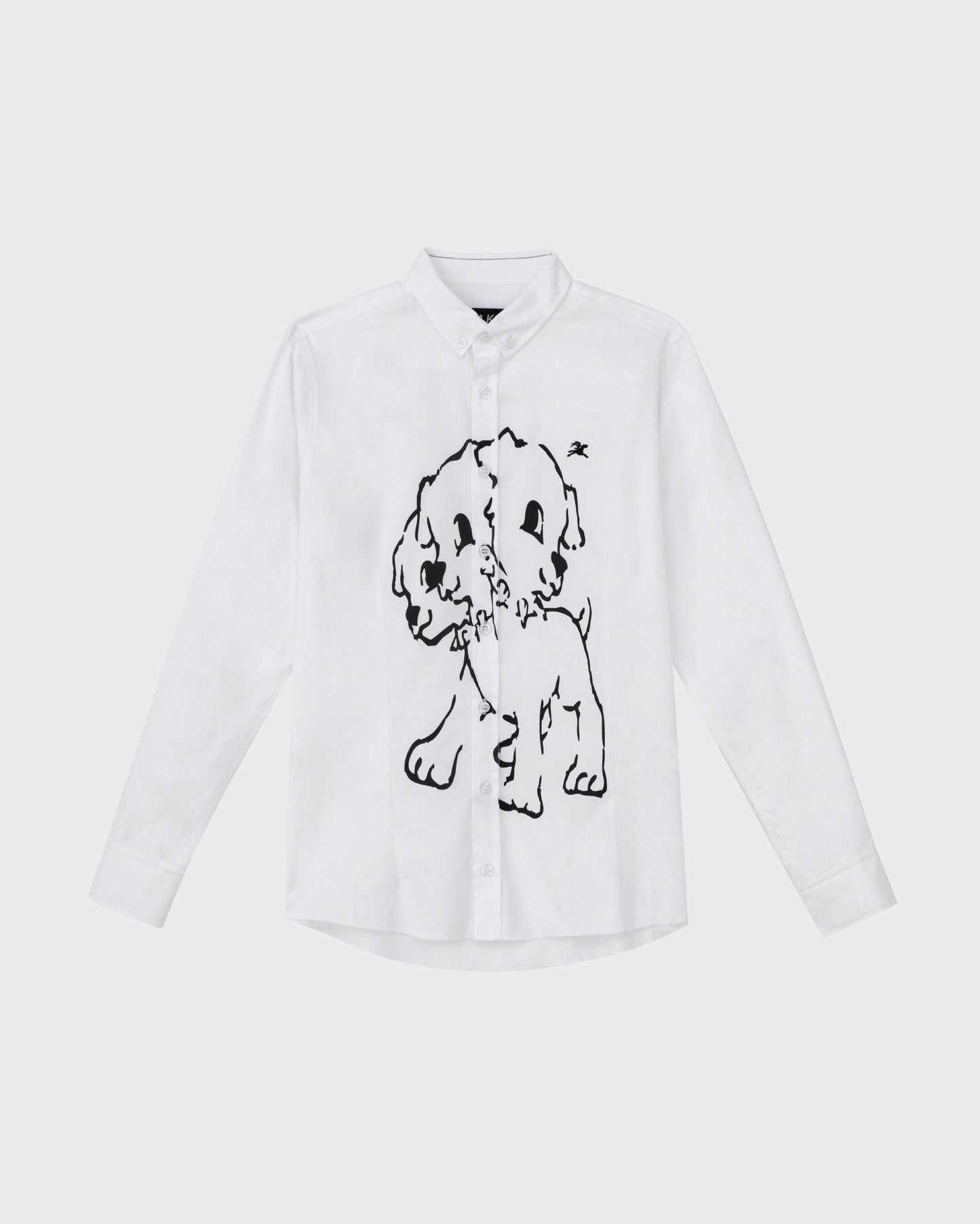 Asymmetrical Placket Cerberus Dress Shirt - White