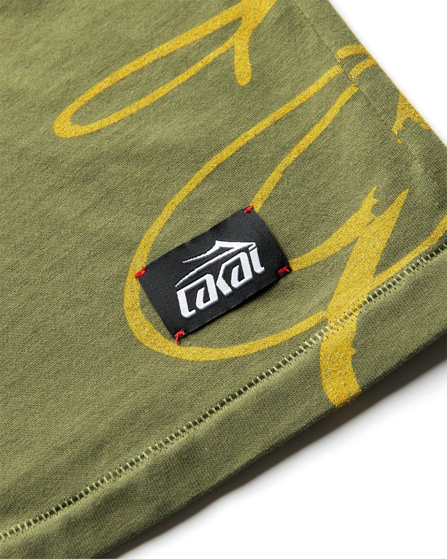 Boxy Tee Signature Print - Sunfaded Green