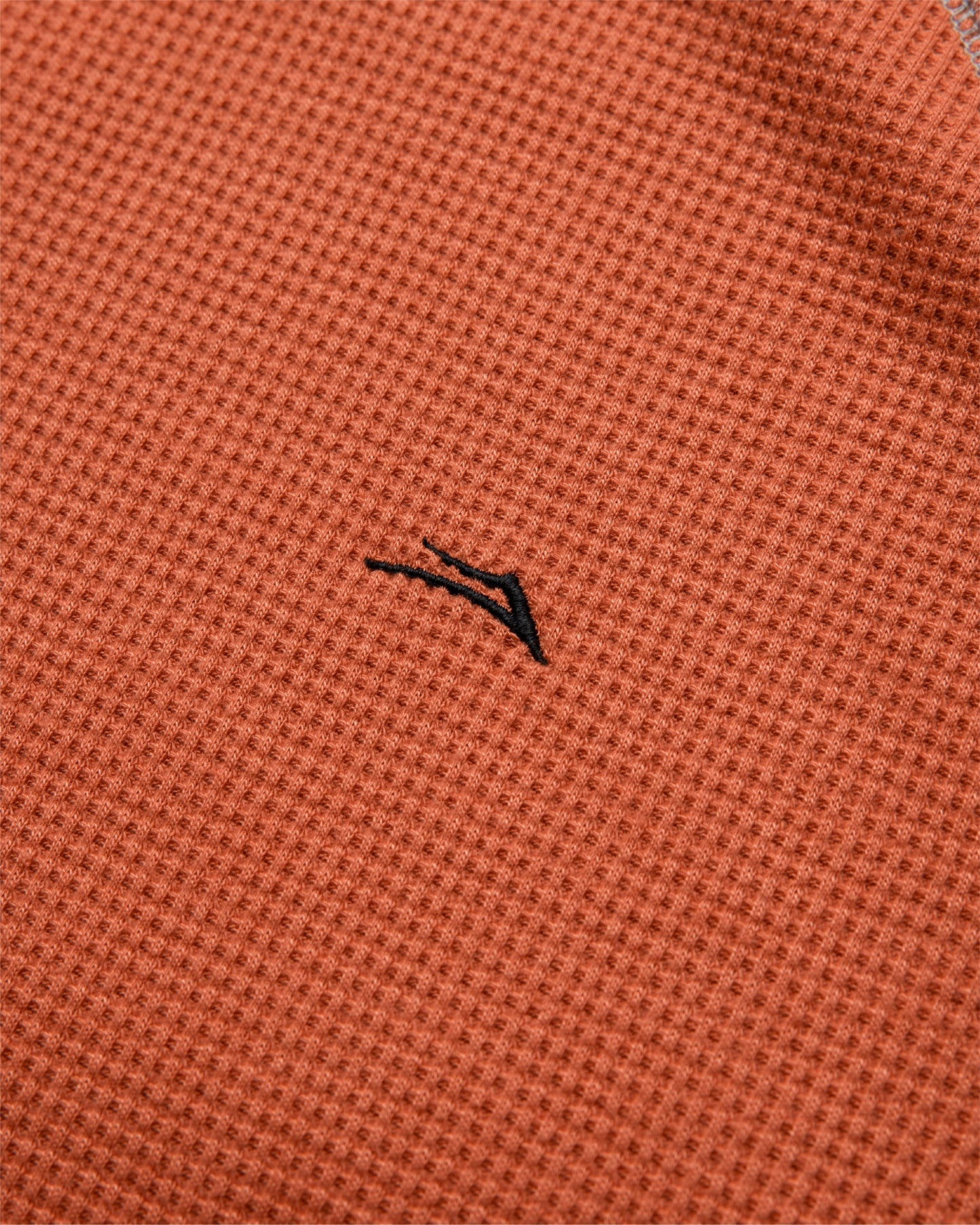 Longsleeve Raglan Waffle Shirt - Burnt Orange