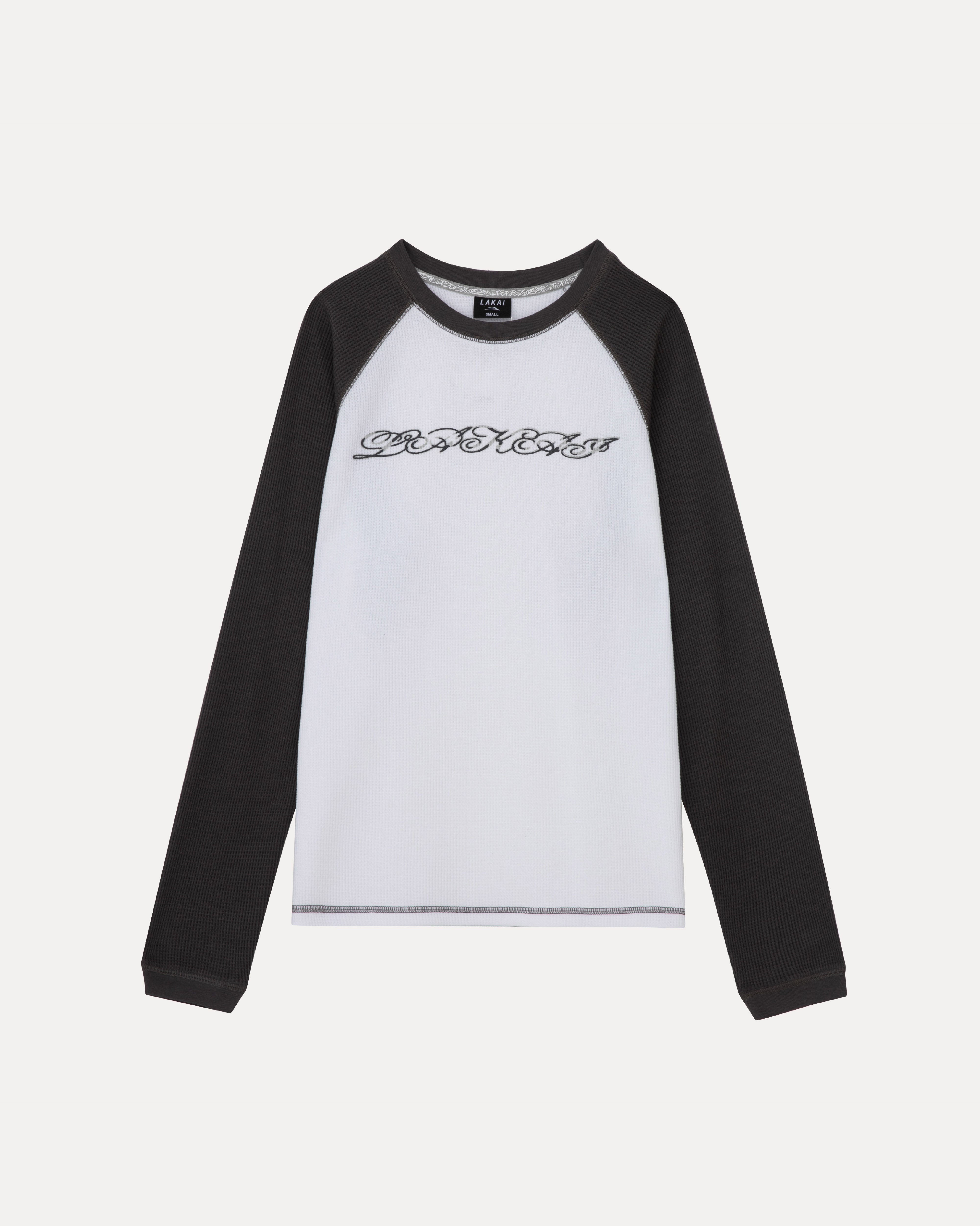 Longsleeve Raglan Waffle Shirt - White/Charcoal – Lakai