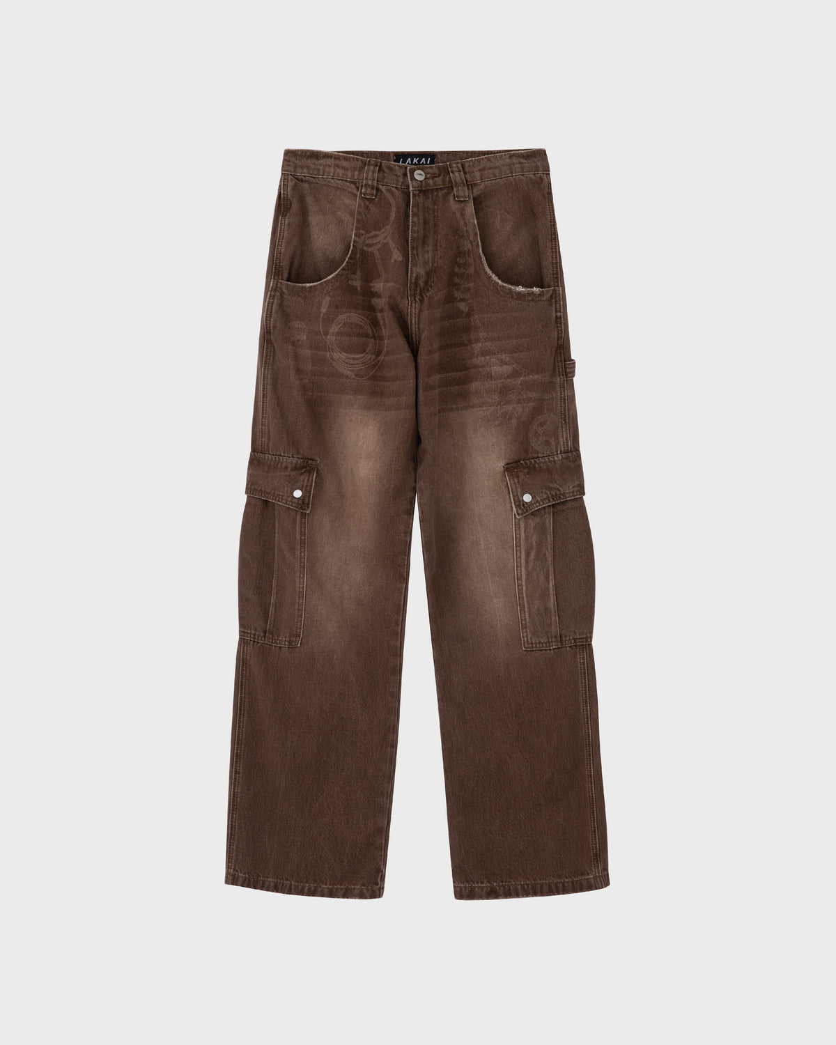 Wide-Leg 'Ghost' Cargo Pants - Brown