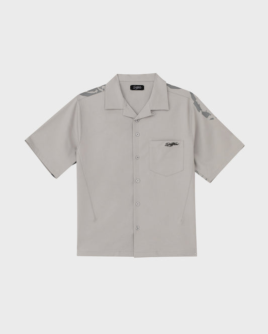 Camp Collar Button Up Shirt - Cool Grey