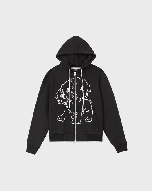 Cerberus Zip Up Hoodie - Black