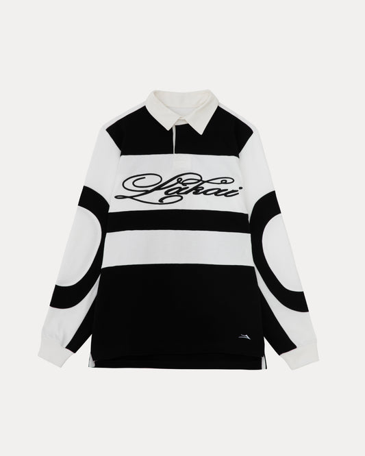 Vintage-Inspired Rugby Jersey - Black/White