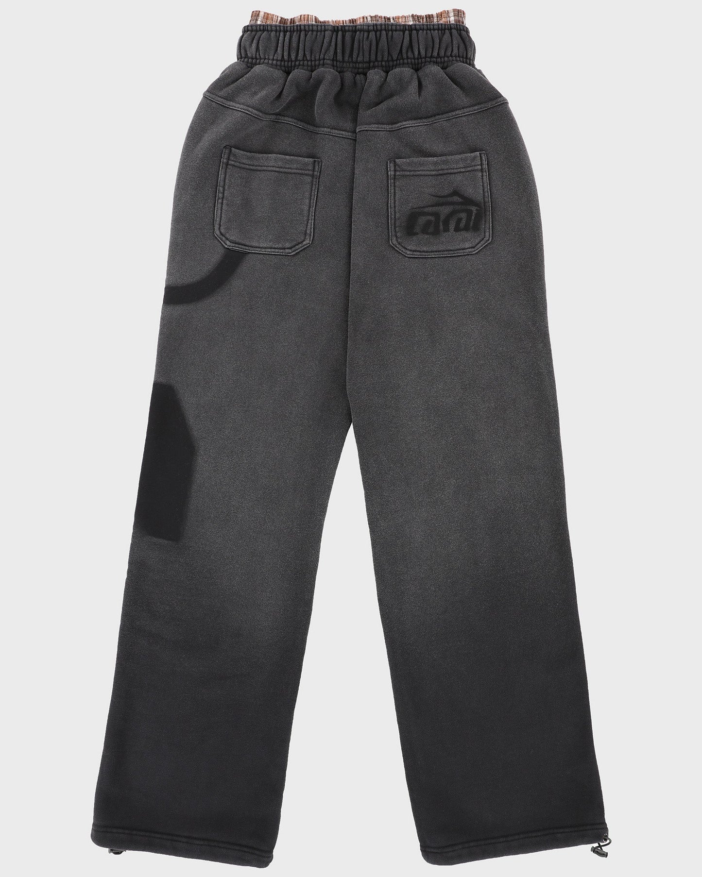 Double Waisted Sunfaded Sweatpants - Black