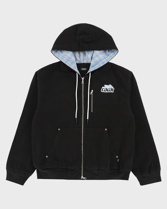 Thermal Lined Black Canvas Zip Up