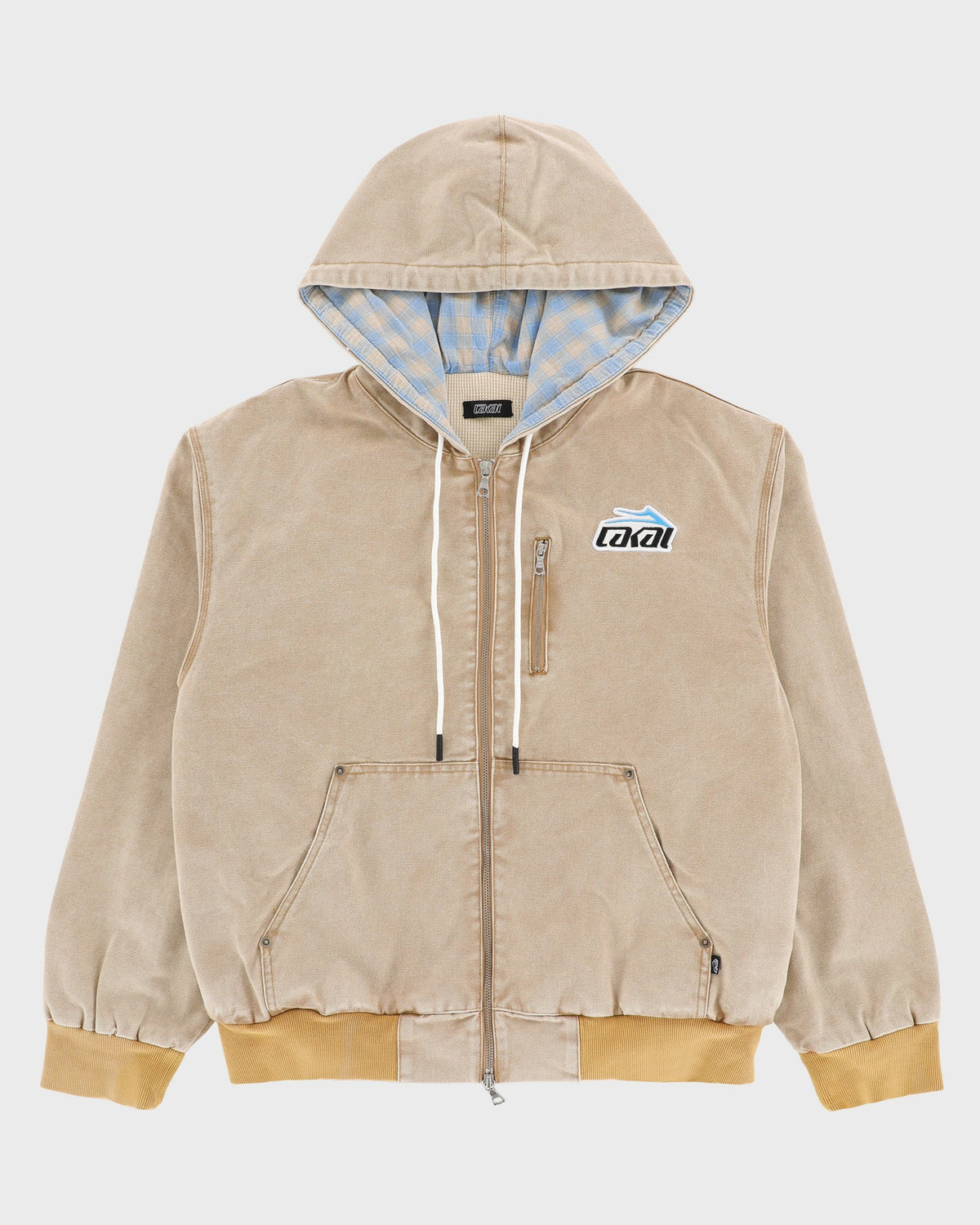 Thermal Lined Khaki Canvas Zip Up
