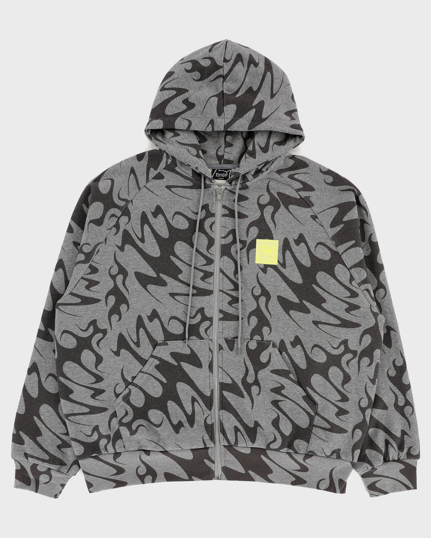 LAKAI X RIPNDIP Black Flame Zipper Hoodie - Grey