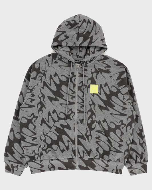 LAKAI X RIPNDIP Black Flame Zipper Hoodie - Grey