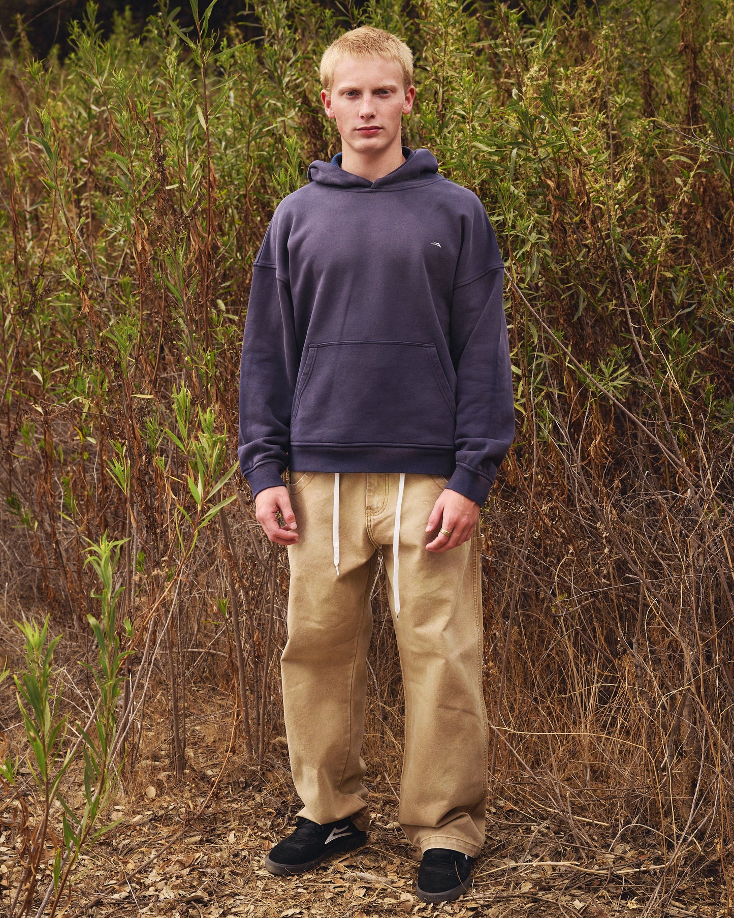 Faded Wide Leg Carpenter Pant - Khaki