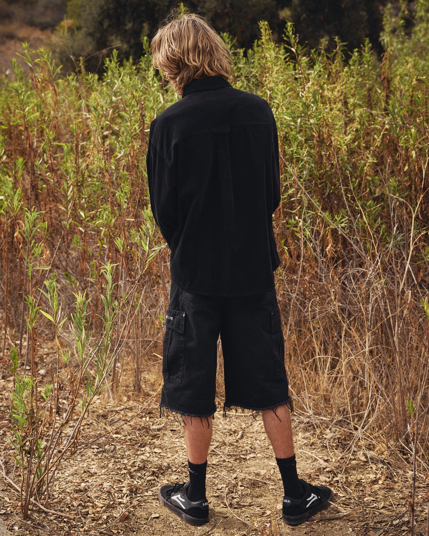 Stacked Placket Corduroy Button-up Longsleeve