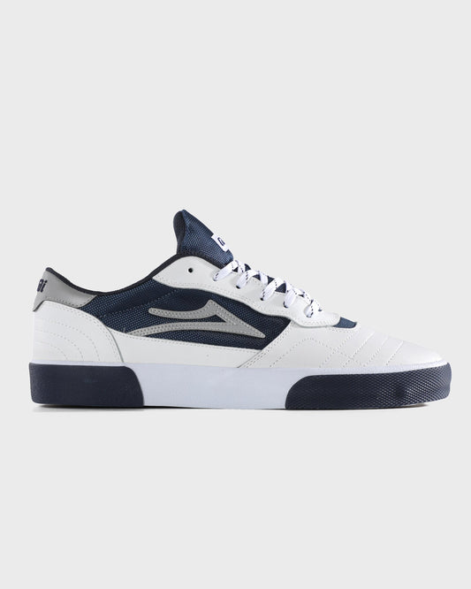 Cambridge - White Leather Navy Reflective