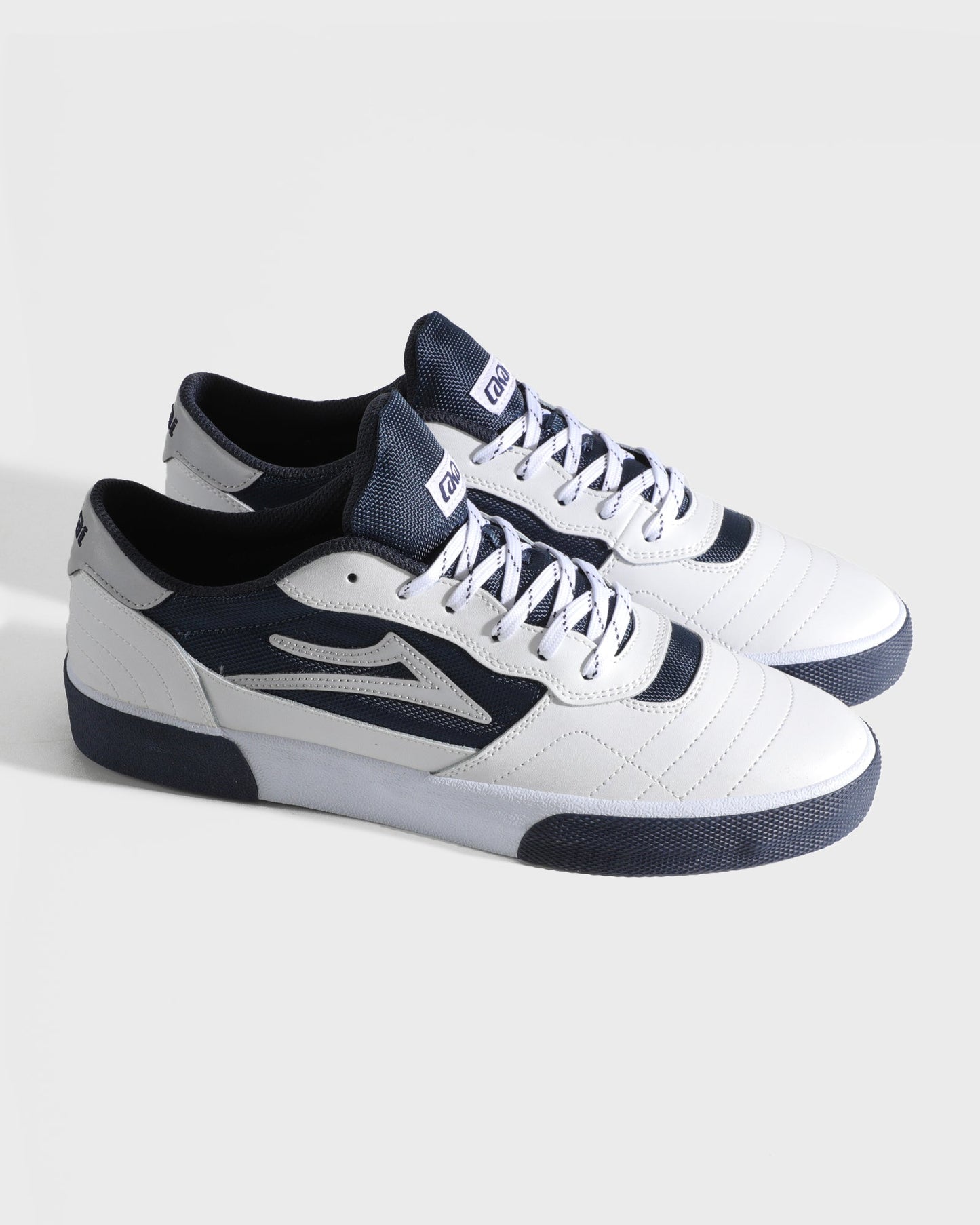 Cambridge - White Leather Navy Reflective