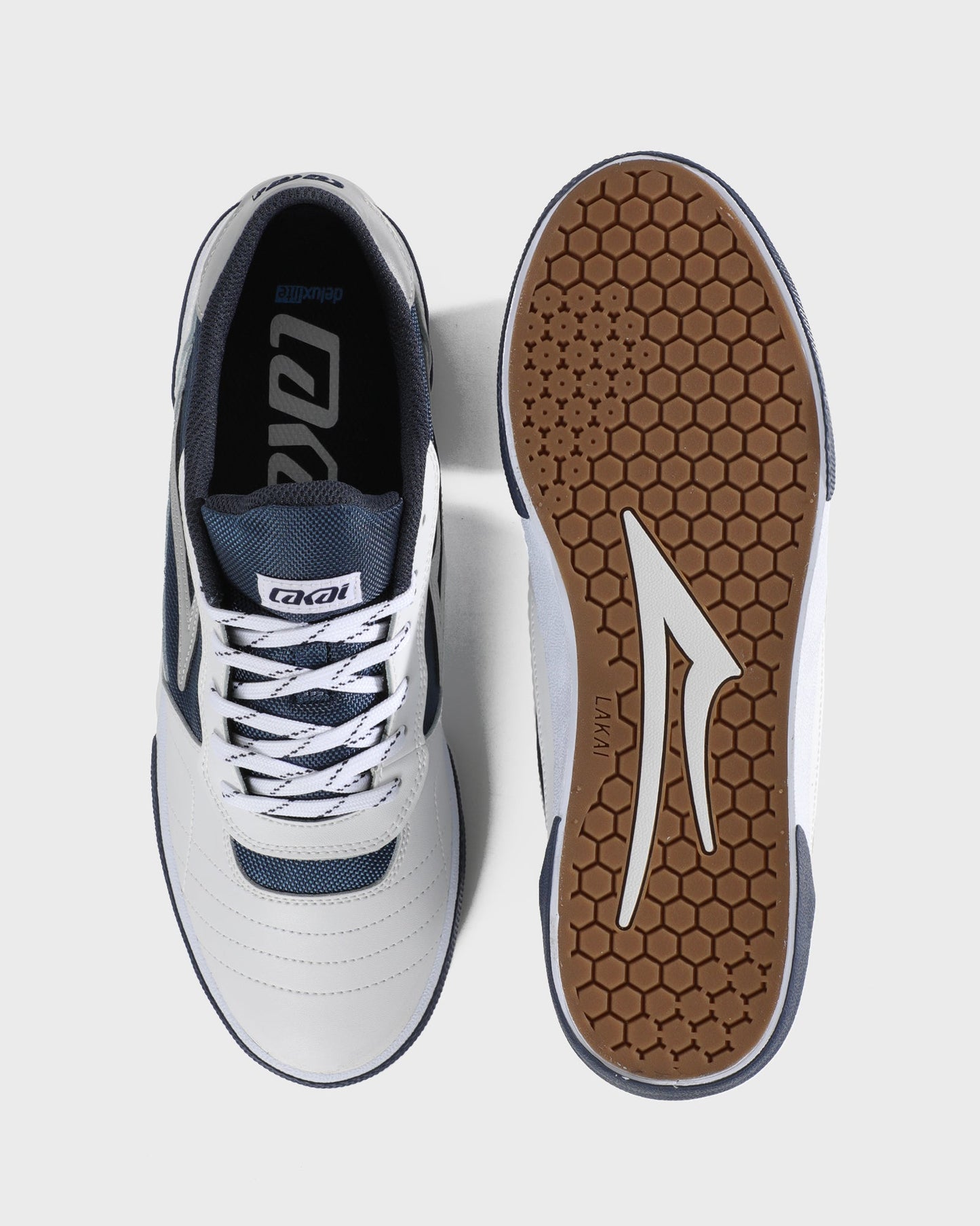 Cambridge - White Leather Navy Reflective