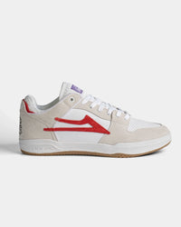 Lakai x Jacker Telford Low Elite skate shoe in White Suede, side profile