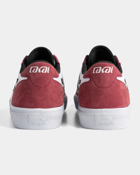 Lakai Manchester skate shoes in Dark Rose White Black, heel view