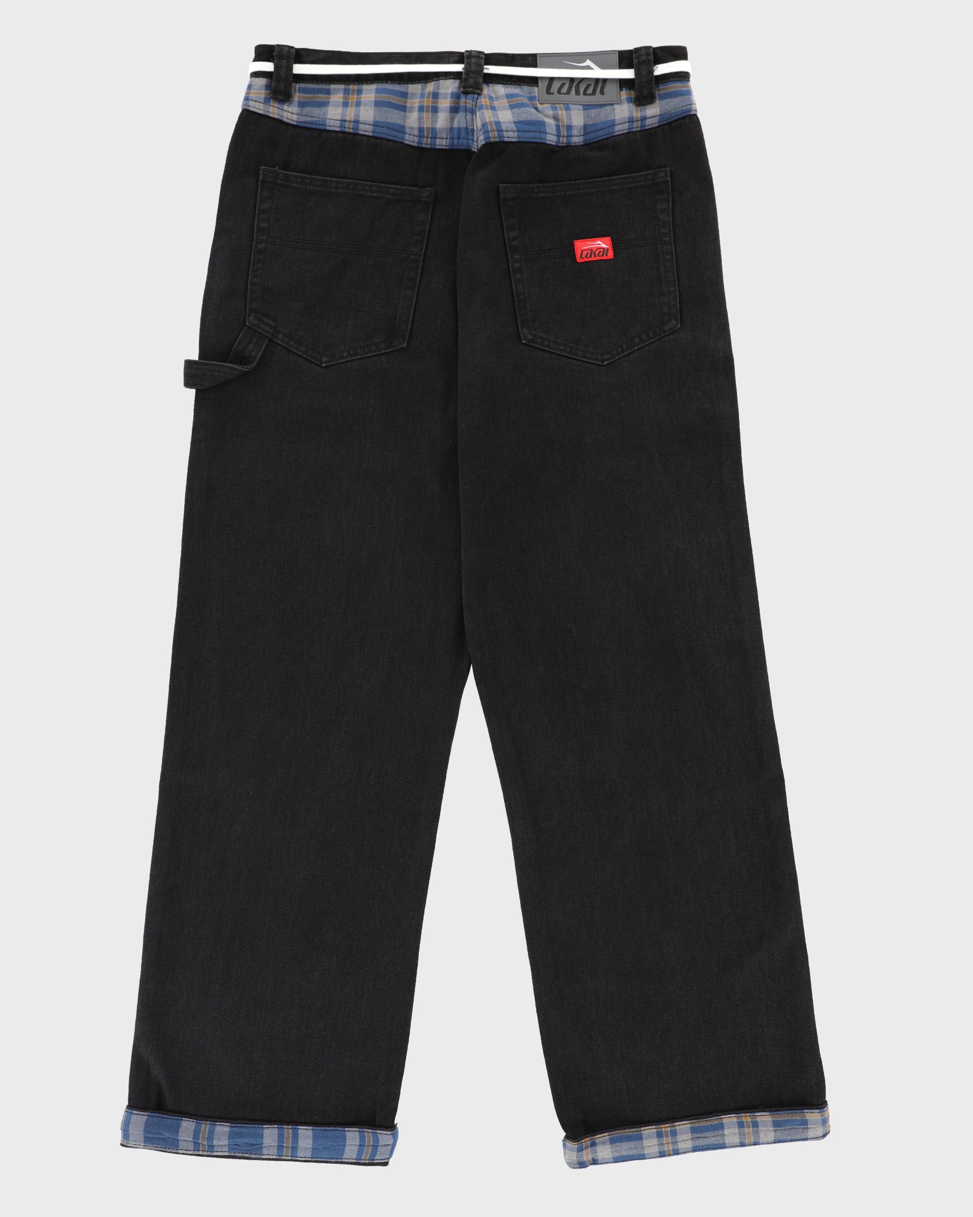 Plaid Contrast Wide Leg Denims - Black – Lakai