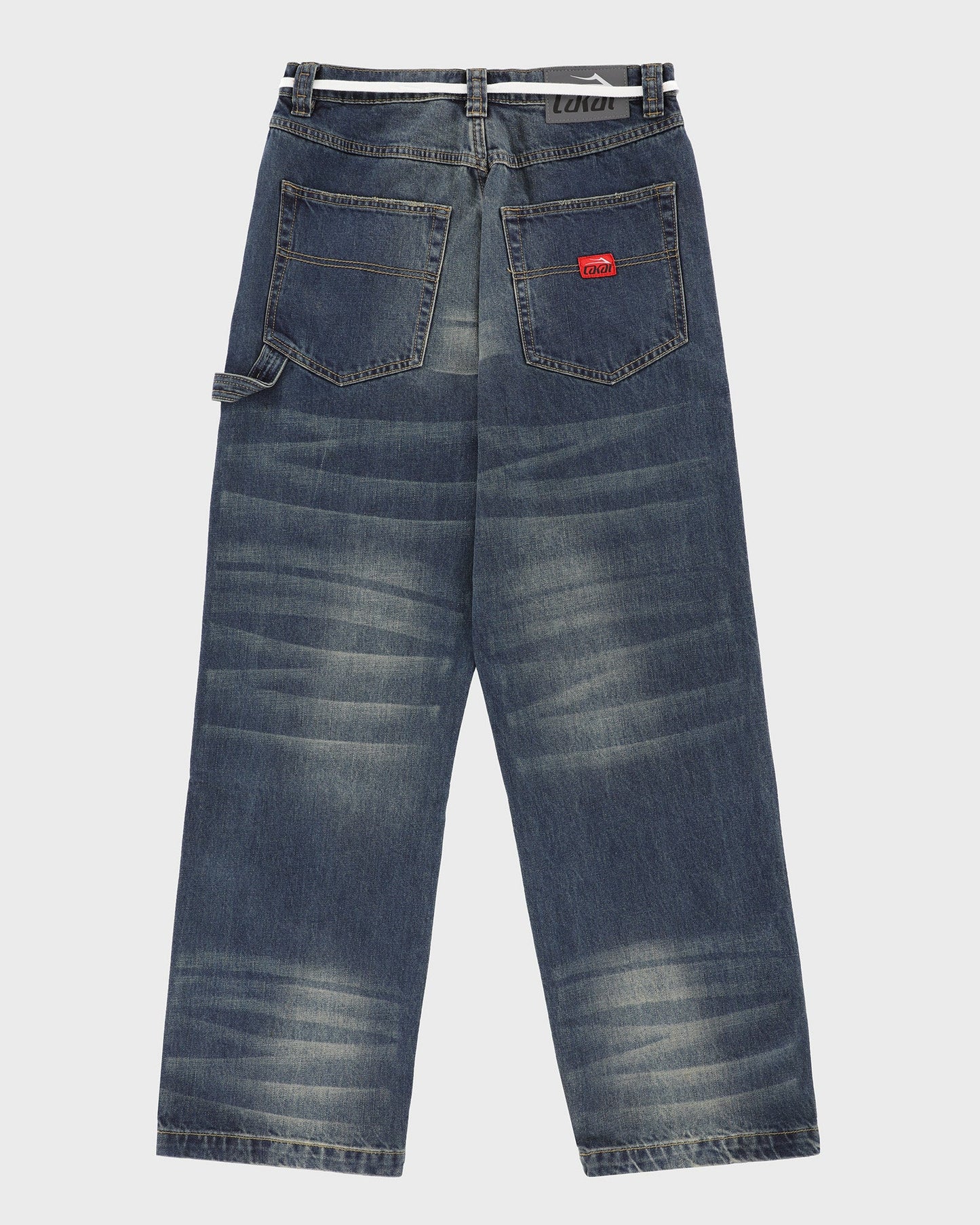 Vintage Washed Wide Leg Denims - Blue