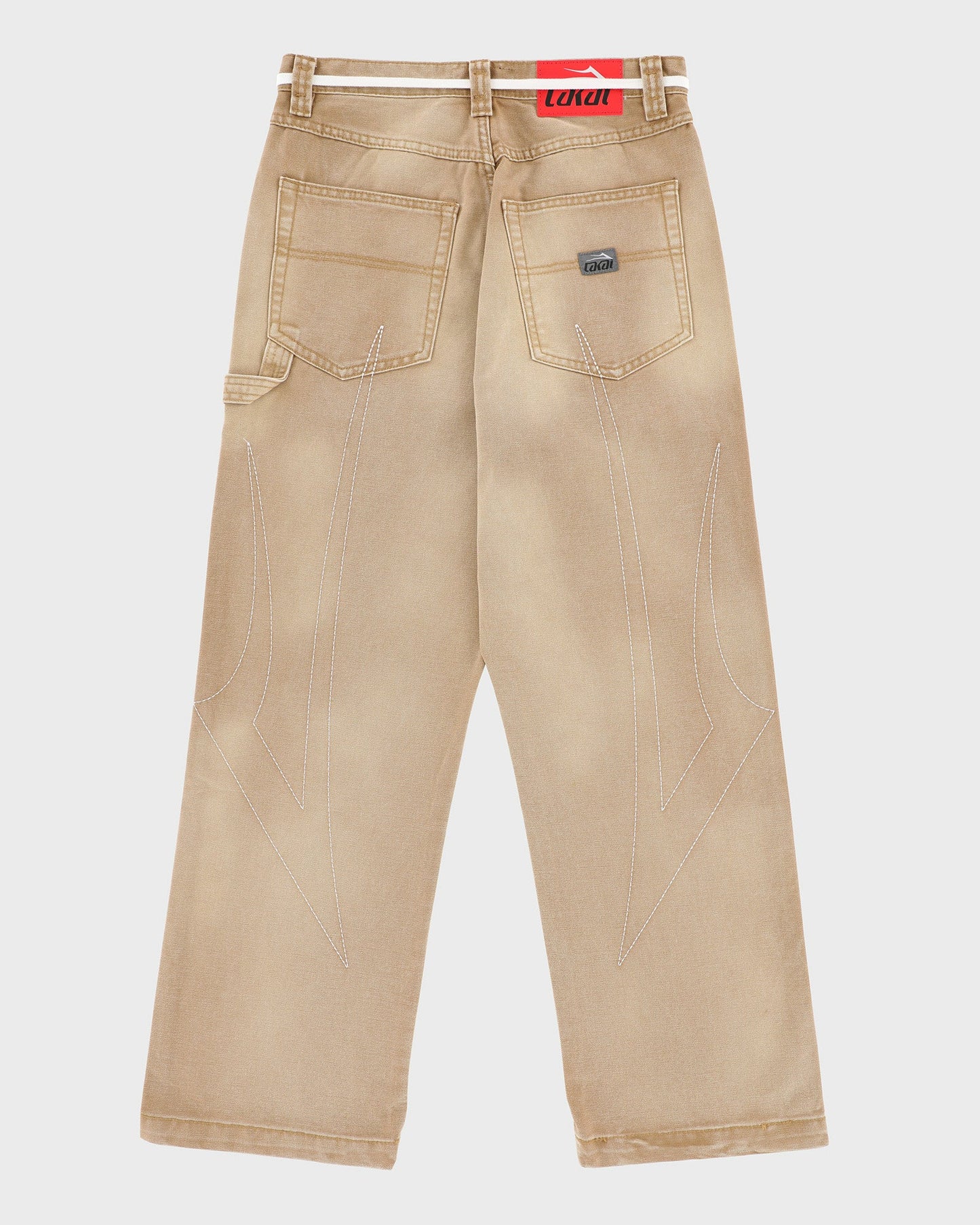 Faded Wide Leg Carpenter Pant - Khaki