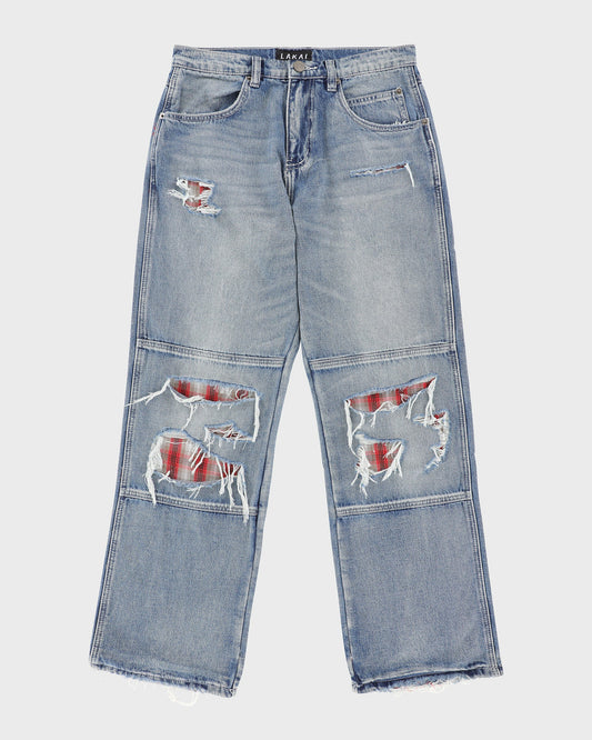Distressed Double Knee Denims