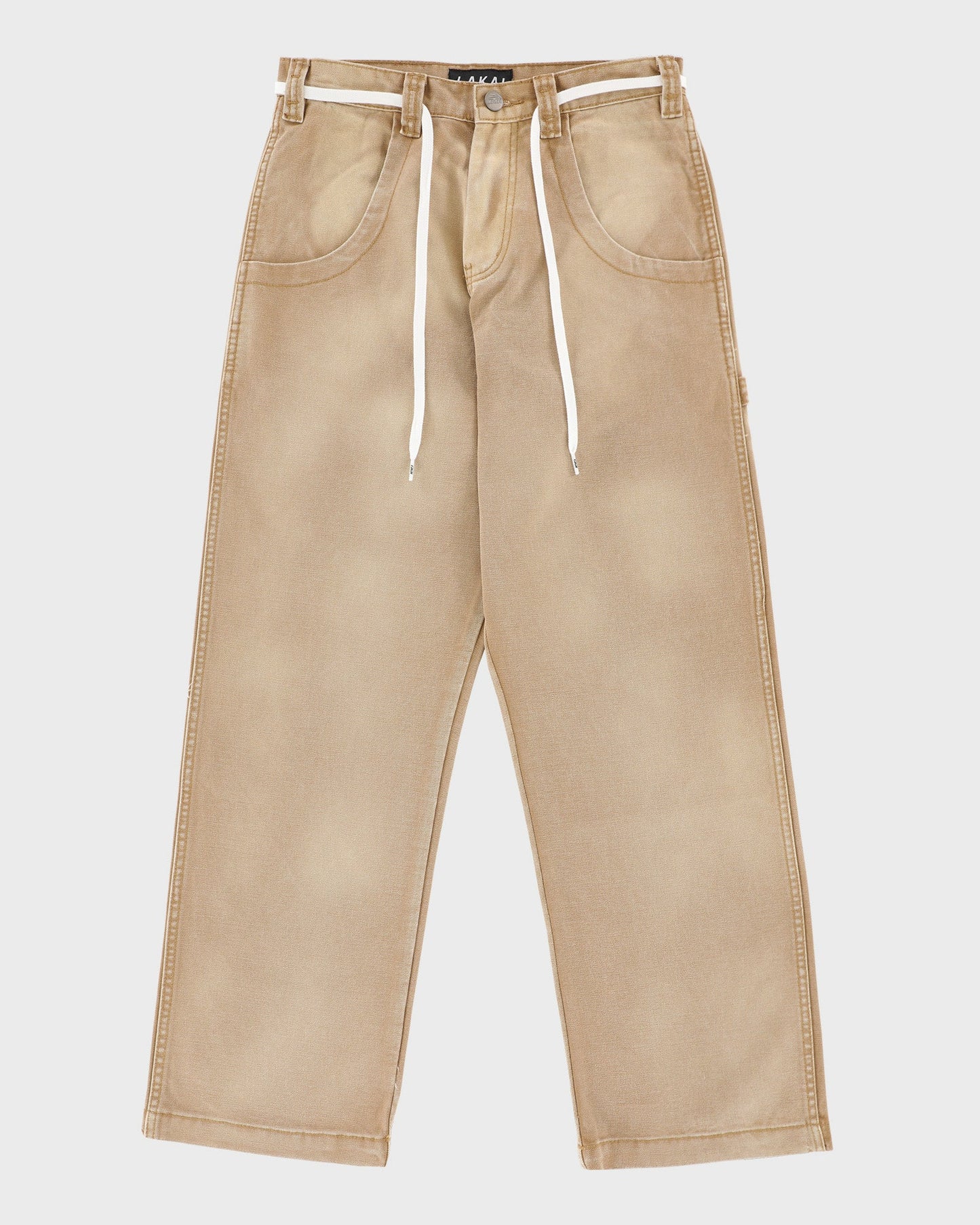 Faded Wide Leg Carpenter Pant - Khaki