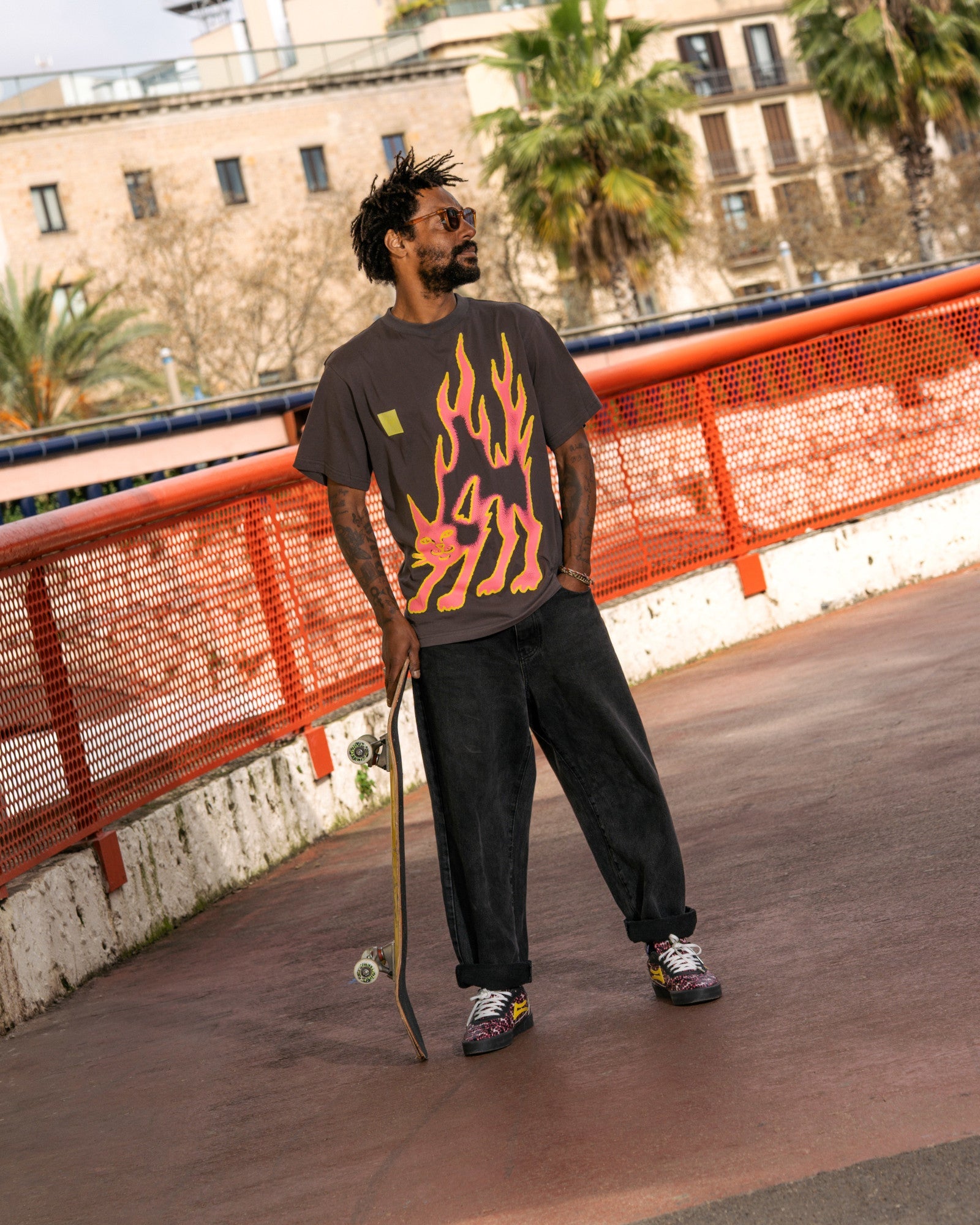 LAKAI x RIPNDIP - Pink Flame SS Tee - Gray Pink – Lakai