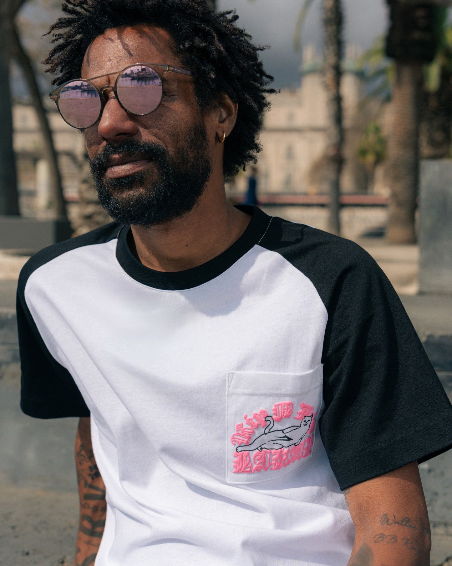 LAKAI x RIPNDIP - Raglan SS Tee - White Black
