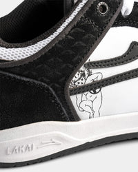 Lakai x Aura Telford Low skate shoe in Black, heel and side detail