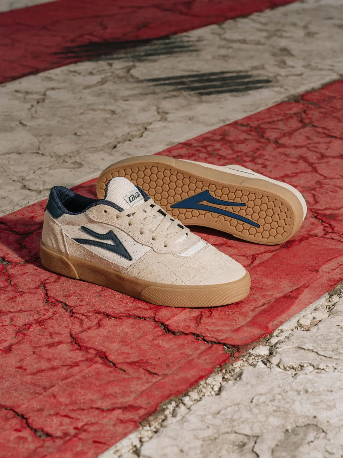 Lakai Cambridge on red painted concrete