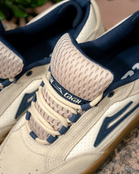 Skater wearing Lakai Aran skate shoes in Whisper White Suede