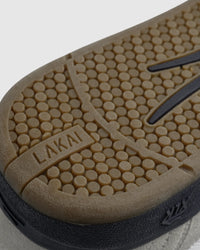 Lakai Cambridge XLK skate shoe in White Suede Navy Gum, heel and side detail