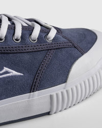 Lakai Conrad Elite skate shoe in Light Navy White, toe detail